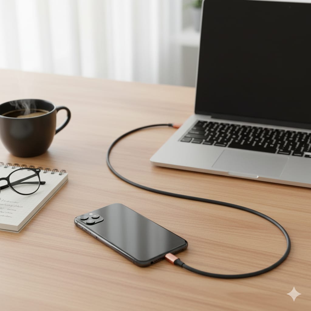 Wali Collection Copper Core Type-C Fast Charging Cable – 1 Meter (Black)