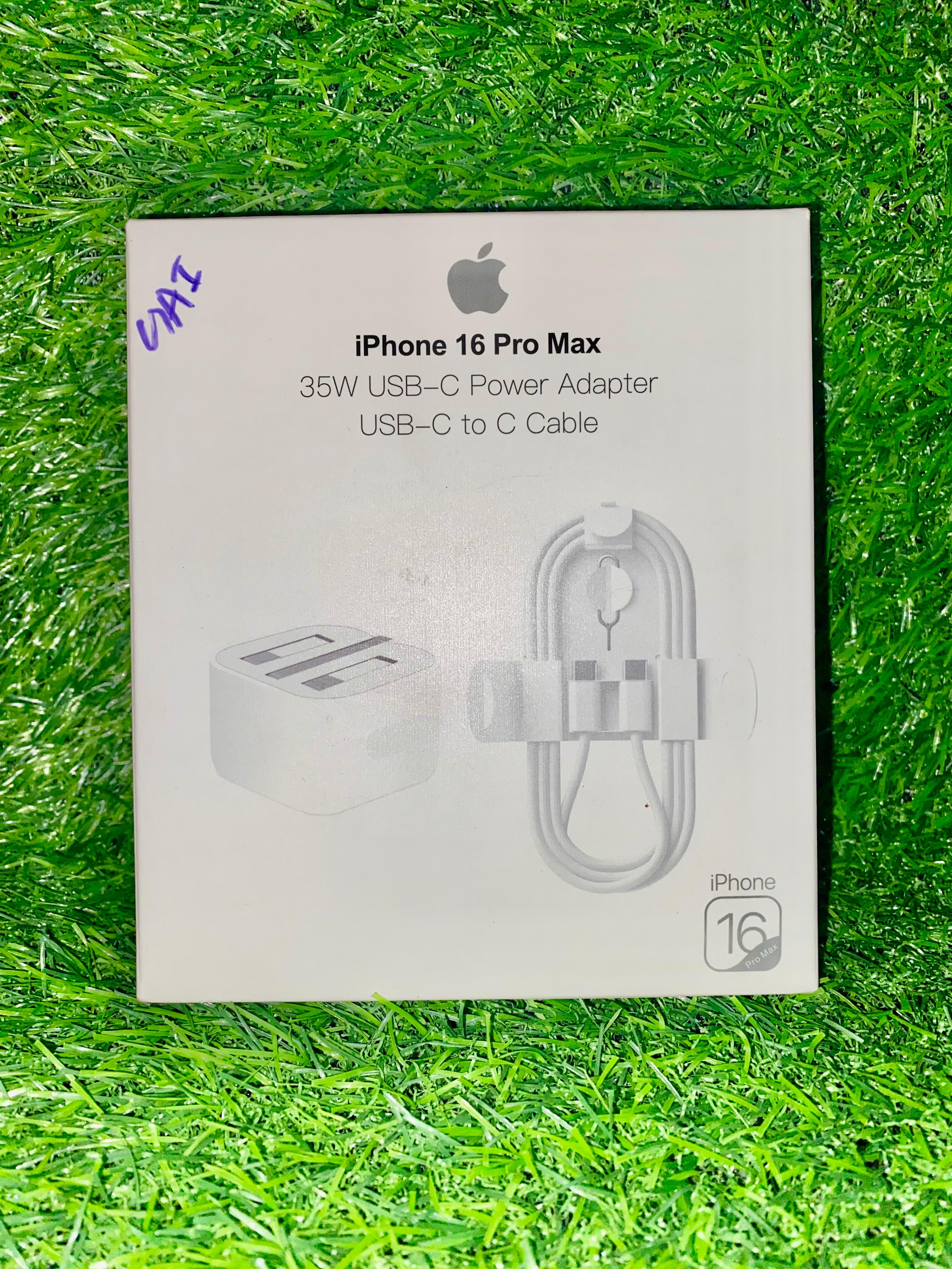 iPhone 16 Pro Max 35W USB-C Power Adapter with USB-C to USB-C Cable