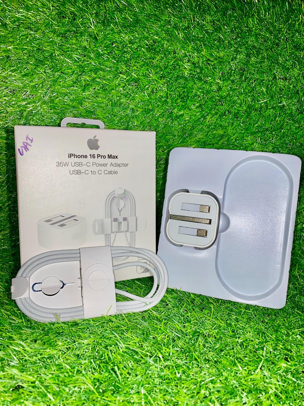 iPhone 16 Pro Max 35W USB-C Power Adapter with USB-C to USB-C Cable