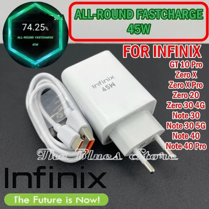 Infinix 45W Power Adapter – Quick Charge, Genuine Product