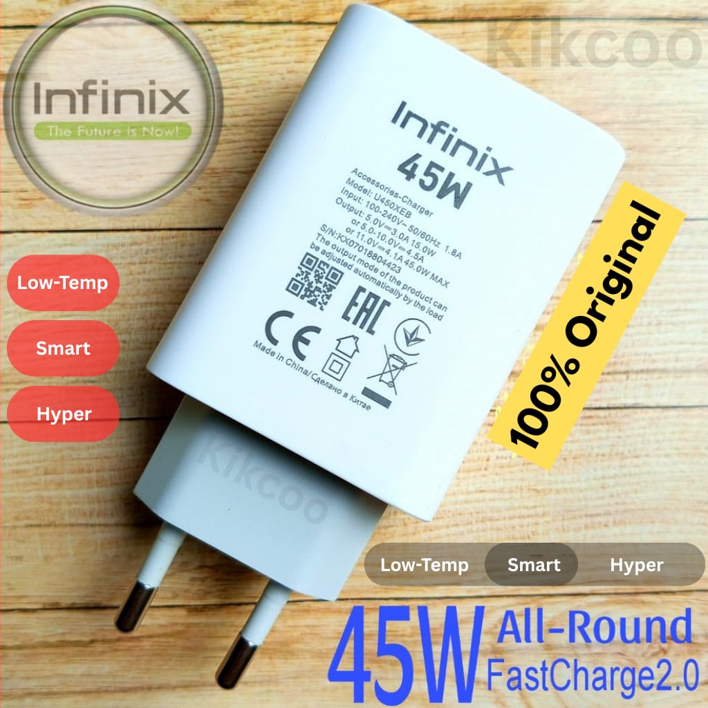 Infinix 45W Power Adapter – Quick Charge, Genuine Product